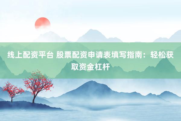线上配资平台 股票配资申请表填写指南：轻松获取资金杠杆