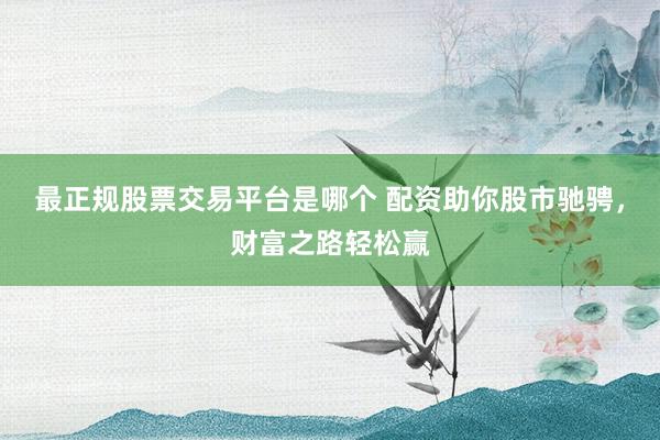 最正规股票交易平台是哪个 配资助你股市驰骋，财富之路轻松赢