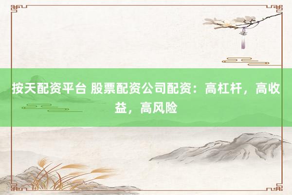 按天配资平台 股票配资公司配资：高杠杆，高收益，高风险