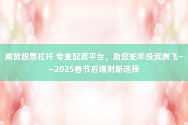 期货股票杠杆 专业配资平台，助您蛇年投资腾飞——2025春节后理财新选择