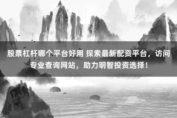 股票杠杆哪个平台好用 探索最新配资平台，访问专业查询网站，助力明智投资选择！