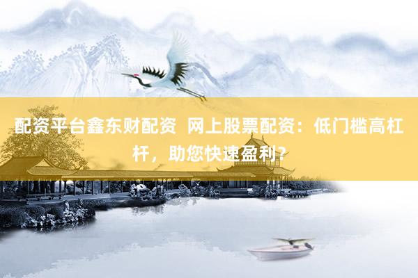 配资平台鑫东财配资  网上股票配资：低门槛高杠杆，助您快速盈利？
