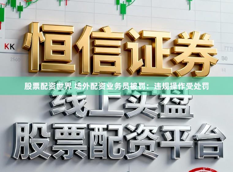 股票配资世界 场外配资业务员被罚：违规操作受处罚